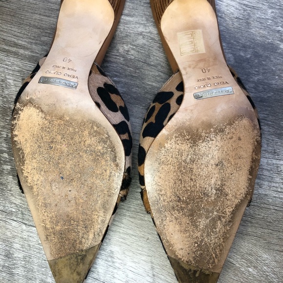 D&G Animal Print Fur Diamond Buckle Point Toe Heel - Picture 14 of 16